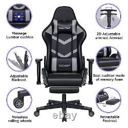 ELECWISH Gaming Chair Computer Office Seat Massage Lumbar Pillow Swivel Recliner