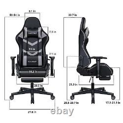 ELECWISH Gaming Chair Computer Office Seat Massage Lumbar Pillow Swivel Recliner