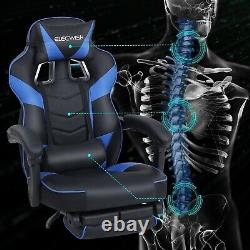 ELECWISH Gaming Chair Massage Computer Office Chair Blue with lumbar support