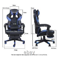 ELECWISH Gaming Chair Massage Computer Office Chair Blue with lumbar support