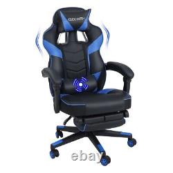 ELECWISH Gaming Chair Massage Computer Office Chair Blue with lumbar support