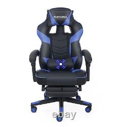 ELECWISH Gaming Chair Massage Computer Office Chair Blue with lumbar support