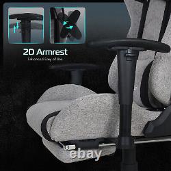 ELECWISH Gaming Chair with Footrest Recliner Massage Office Computer Seat Fabirc