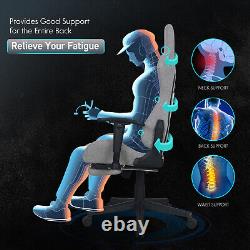 ELECWISH Gaming Chair with Footrest Recliner Massage Office Computer Seat Fabirc