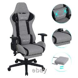 ELECWISH Gaming Chair with Footrest Recliner Massage Office Computer Seat Fabirc