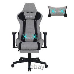 ELECWISH Gaming Chair with Footrest Recliner Massage Office Computer Seat Fabirc