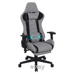 ELECWISH Gaming Chair with Footrest Recliner Massage Office Computer Seat Fabirc