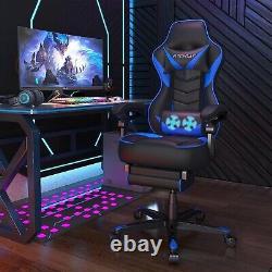 ELECWISH Gaming Chair with Massager Footrest 150 ° Recliner Racing Computer US