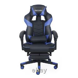 ELECWISH Gaming Chair with Massager Footrest 150 ° Recliner Racing Computer US