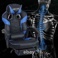 ELECWISH Gaming Chair with Massager Footrest 150 ° Recliner Racing Computer US