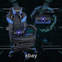 ELECWISH Gaming Chair with Massager Footrest 150 ° Recliner Racing Computer US