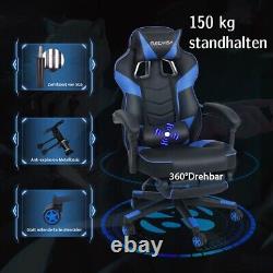 ELECWISH Gaming Chair with Massager Footrest 150 ° Recliner Racing Computer US