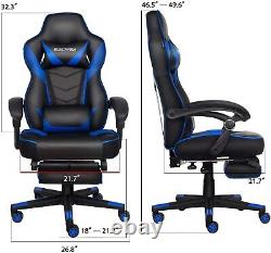 ELECWISH Gaming Chair with Massager Footrest 150 ° Recliner Racing Computer US