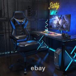 ELECWISH Gaming Chair with Massager Footrest 150 ° Recliner Racing Computer US