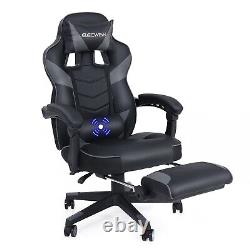 ELECWISH Massage Gaming Chair Footrest Executive Swivel Chair 150° Recliner PU