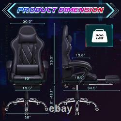 Ergonomic Computer S. Gaming Chair with Footrest and Massage Lumbar Support