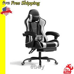 Ergonomic Gaming Chair Massage Computer Chair with Footrest Office PU Leather US