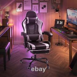 Ergonomic Gaming Chair Massage Computer Chair with Footrest Office PU Leather US