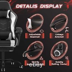 Ergonomic Gaming Chair Massage Computer Chair with Footrest Office PU Leather US