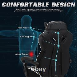 Ergonomic Gaming Chair with Footrest Recliner Computer Chair with Massage High B