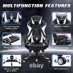 Ergonomic Gaming Chair with Footrest Recliner Computer Chair with Massage High B