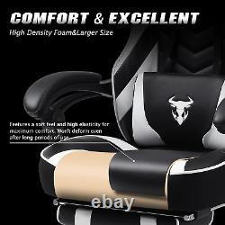 Ergonomic Gaming Chair with Footrest Recliner Computer Chair with Massage High B