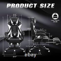 Ergonomic Gaming Chair with Footrest Recliner Computer Chair with Massage High B