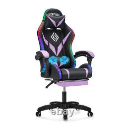 Ergonomic Gaming Office Chair With Massage Recliner LED