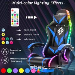 Ergonomic Gaming Office Chair With Massage Recliner LED