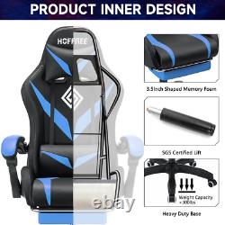 Ergonomic Gaming Office Chair With Massage Recliner LED