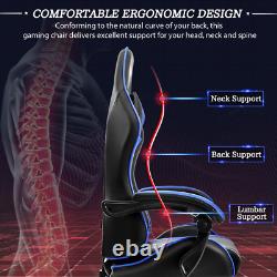 Ergonomic Gaming Office Chair With Massage Recliner LED