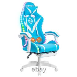 Ergonomic Gaming Office Chair With Massage Recliner LED