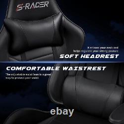 Ergonomic Massage Gaming Chair Executive Computer Office Chair with Footrest NEW