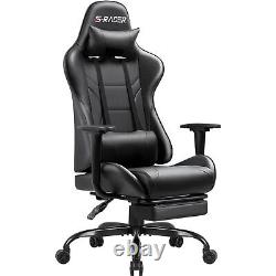 Ergonomic Massage Gaming Chair Executive Computer Office Chair with Footrest NEW