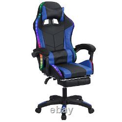 Ergonomic Massage Gaming Chair with Bluetooth-compatible Speakers and RGB LED mo