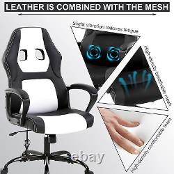 Ergonomic Massage Gaming Chair with Lumbar Support & Modern Swivel Design