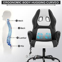 Ergonomic Massage Gaming Chair with Lumbar Support & Modern Swivel Design