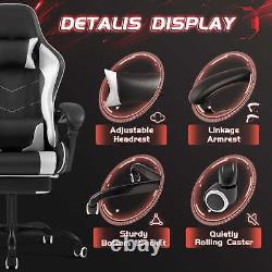 Ergonomic PU Leather Gaming Chair Massage Computer Chair with Footrest Office US