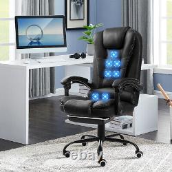 Executive Gaming Chair Massage Reclining Swivel Office Chair Computer Footrest A