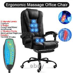 Executive Gaming Chair Massage Reclining Swivel Office Chair Computer Footrest A