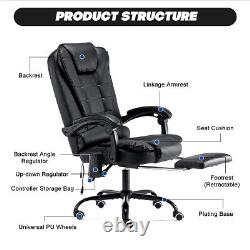 Executive Massage Office Chair Swivel Computer Gaming Chair Recliner w