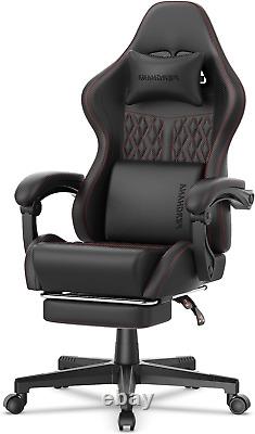 Ferghana Vintage PU Leather Gaming Chair, Ergonomic Gamer Chair with Massage, Hi