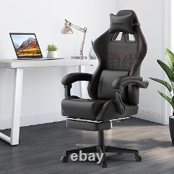 Ferghana Vintage PU Leather Gaming Chair, Ergonomic Gamer Chair with Massage, Hi