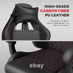 Ferghana Vintage PU Leather Gaming Chair, Ergonomic Gamer Chair with Massage, Hi