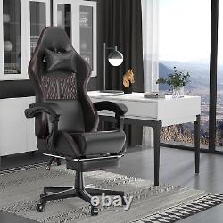 Ferghana Vintage PU Leather Gaming Chair, High Back Gamer Chair with Massage, Er