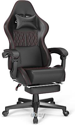 Ferghana Vintage PU Leather Gaming Chair, High Back Gamer Chair with Massage, Er