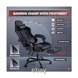 Furmax Gaming Chair, Video Game Chair with Footrest and Massage Lumbar Suppor