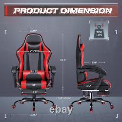 Furmax Gaming Chair, Video Game Chair with Footrest and Massage Lumbar Support