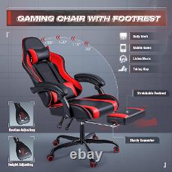 Furmax Gaming Chair, Video Game Chair with Footrest and Massage Lumbar Support