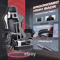 Furmax Gaming Chair, Video Game Chair with Footrest and Massage Lumbar Support